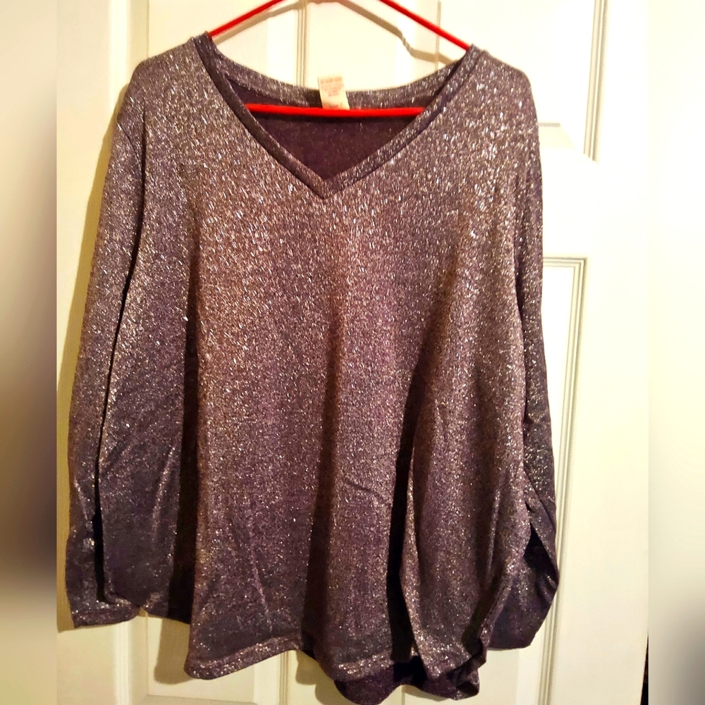Reddish Gold Sparkly Long Sleeved Top
